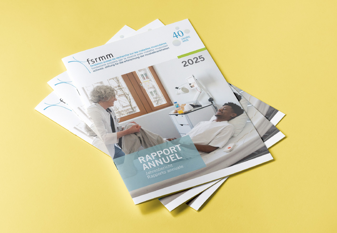 FSRMM, Schweizerische Stiftung zur Forschung von Muskelkrankheiten, Publikation, Barbara Kuberczyk Kommunikationsdesign, Editorial Design, Jahresbericht