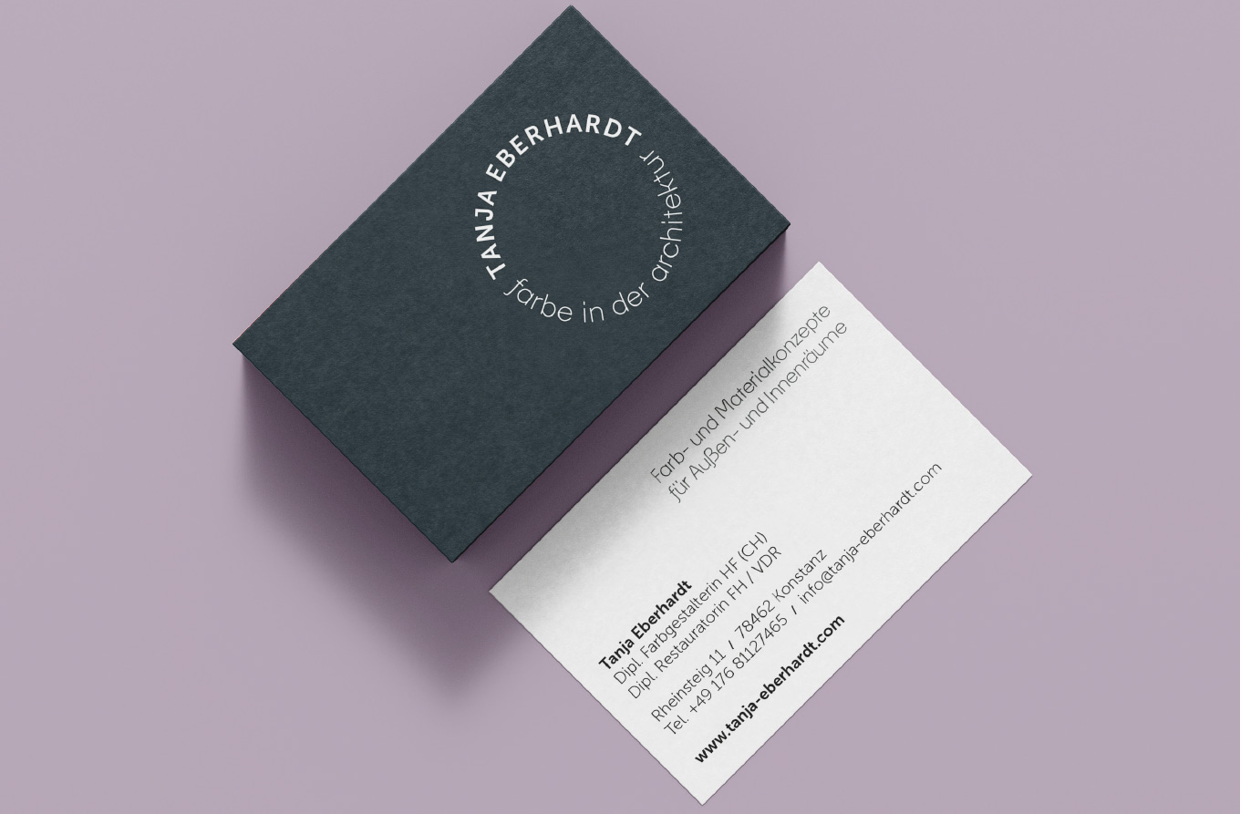 Barbara Kuberczyk, Designbüro Konstanz, Kommunikationsdesign Konstanz, Tanja Eberhardt, Farbe in der Architektur, Farbgestalterin, Restauratorin, Konstanz, Design, Logo, Geschäftsausstattung, Corporate