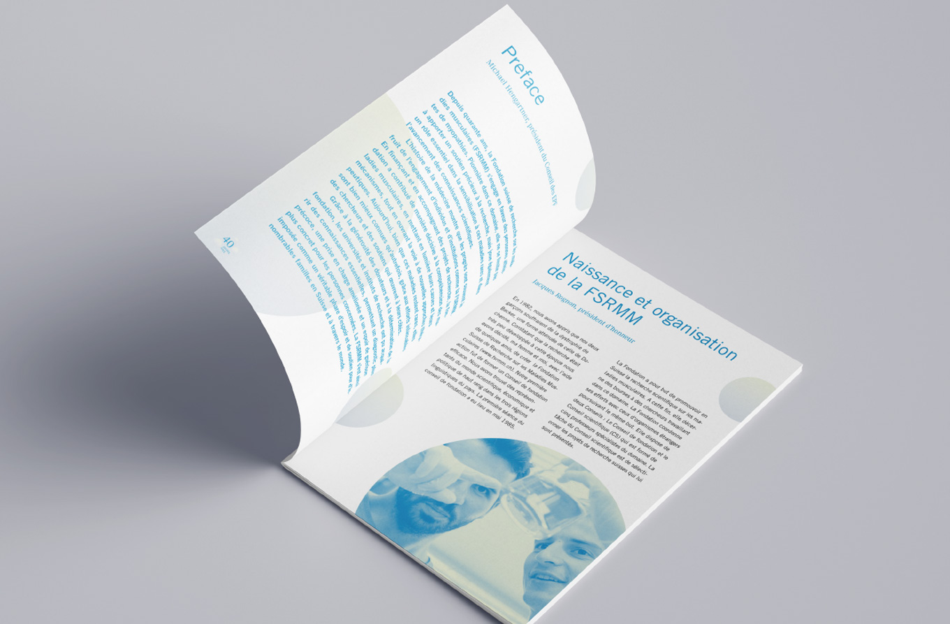 FSRMM Stiftung, Kommunikationsdesign, Grafikdesign, Broschüre, Projektbroschüre, Kommunikationsdesign Konstanz, Jubiläumsbroschüre, Jubiläumslogo, Barbara Kuberczyk, Editorial Design