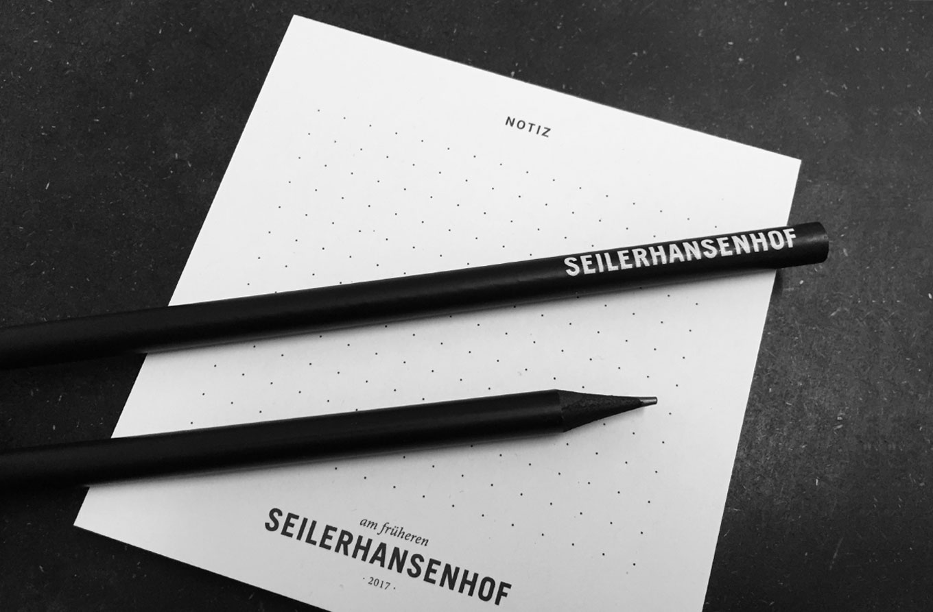 Seilerhansenhof, Kommunikationsdesign, Notizblock, bedruckte Bleistifte, Give-away, Kommunikationsdesign Konstanz, Barbara Kuberczyk