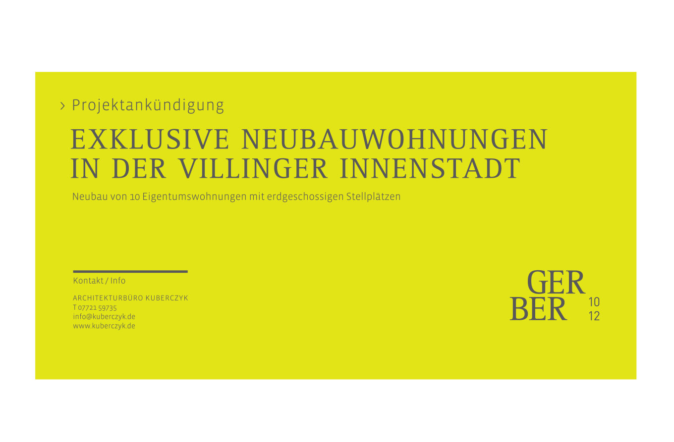Gerber 10 + 12, Corporate Design, Grafikdesign, Banner, Kommunikationsdesign, Kommunikationsdesign Konstanz, Barbara Kuberczyk