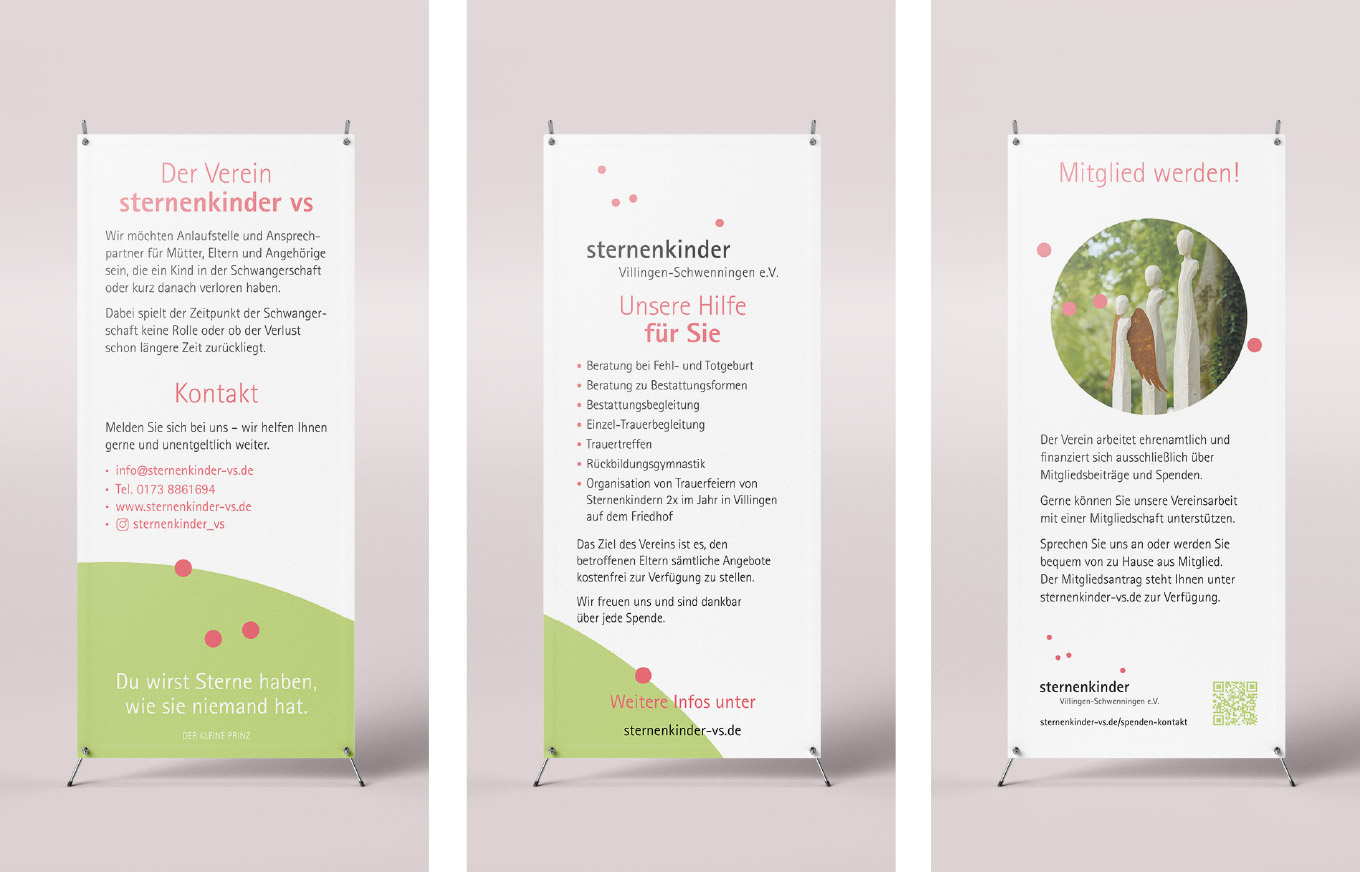 Sternenkinder Villingen-Schwenningen e.V., Kommunikationsdesign, Corporate Design, Webdesign, Banner, Kommunikationsdesign Konstanz, Barbara Kuberczyk