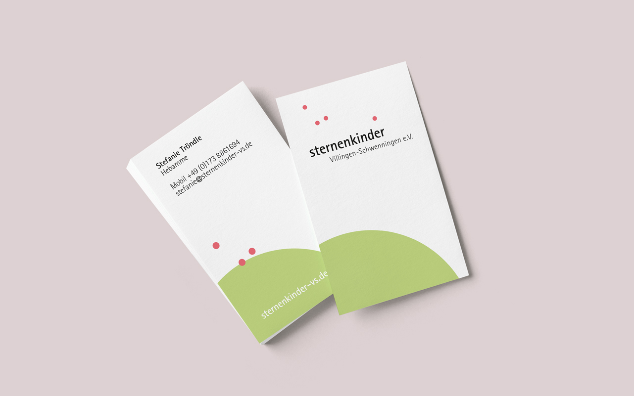 Sternenkinder Villingen-Schwenningen e.V., Kommunikationsdesign, Corporate Design, Grafikdesign, Geschäftsdrucksachen, Visitenkarte, Kommunikationsdesign Konstanz, Barbara Kuberczyk