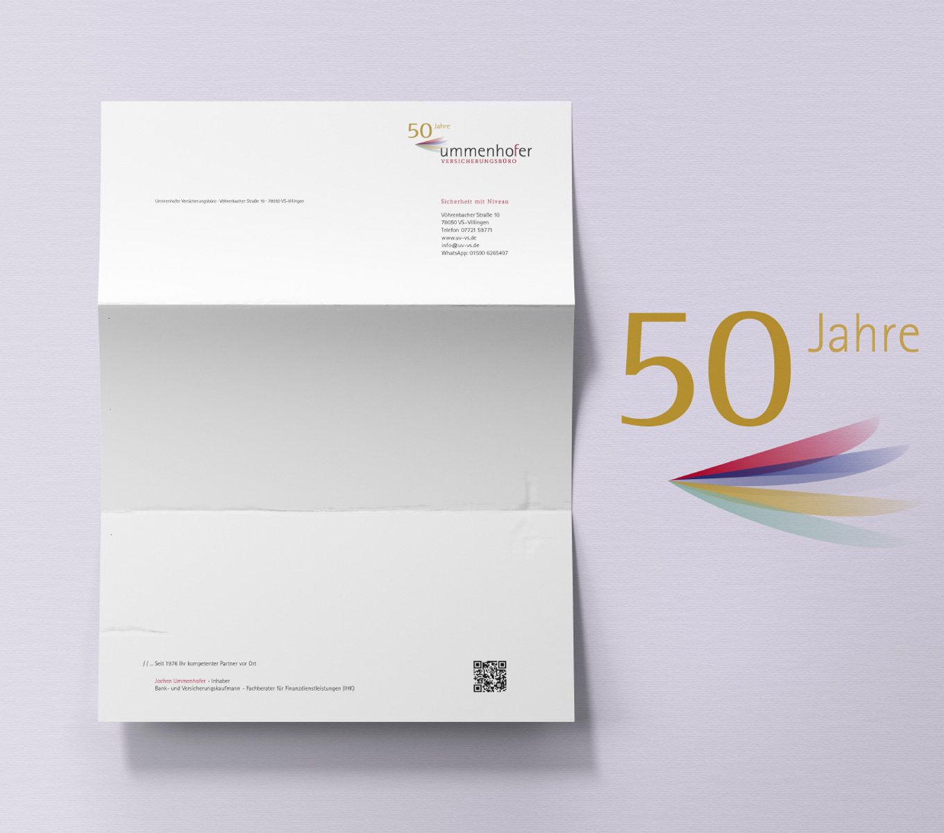 Ummenhofer Versicherungen, Corporate Design, Jubiläumslogo, Barbara Kuberczyk Kommunikationsdesign