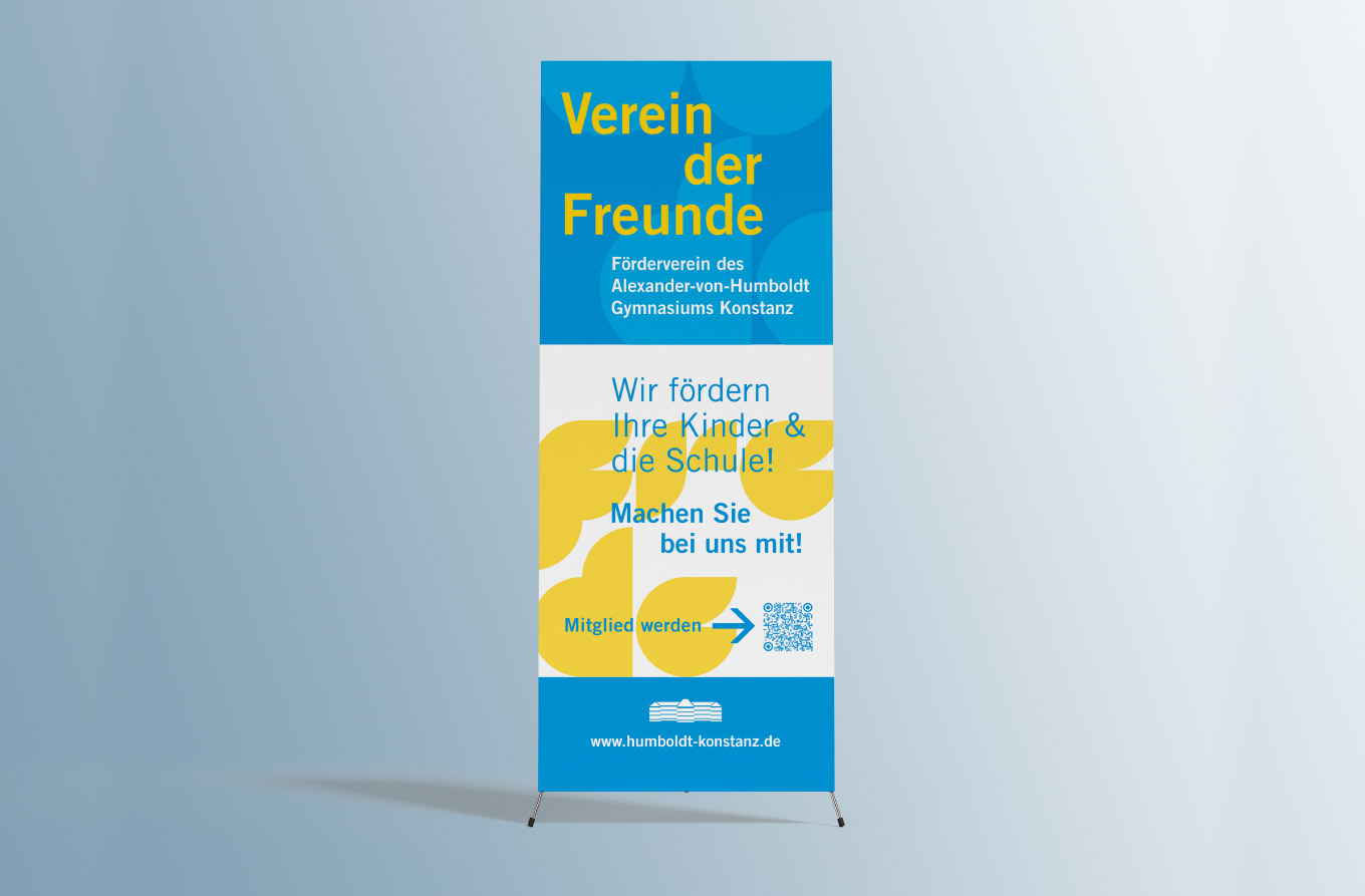Grafikdesign, Banner, Förderverein, Alexander von Humboldt Gymnasium KonstanzKommunikationsdesign, Kommunikationsdesign Konstanz, Barbara Kuberczyk, Typographie