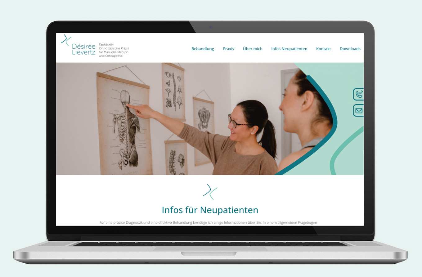 Praxissdesign, Corporate Design, Website, Webdesign, Facharztpraxis Konstanz, Praxis Konstanz, Orthopädische Praxis für Manuelle Medizin und Osteopathie