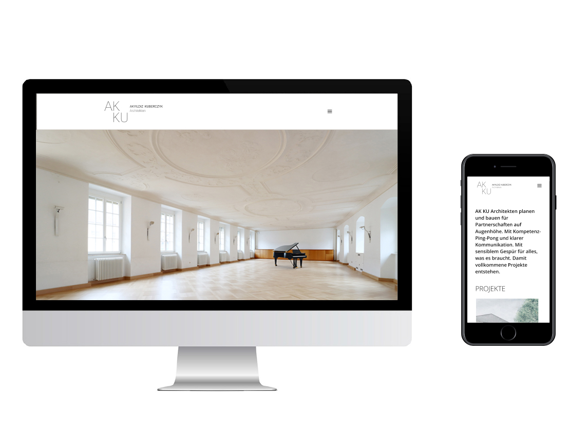Ak KU Akyildiz Kuberczyk Architekten, Architekturbüro, Kommunikationdesign, Barbara Kuberczyk, Logo, Erscheinungsbild, Kommunikationsdesign Konstanz, Website, Webdesign,