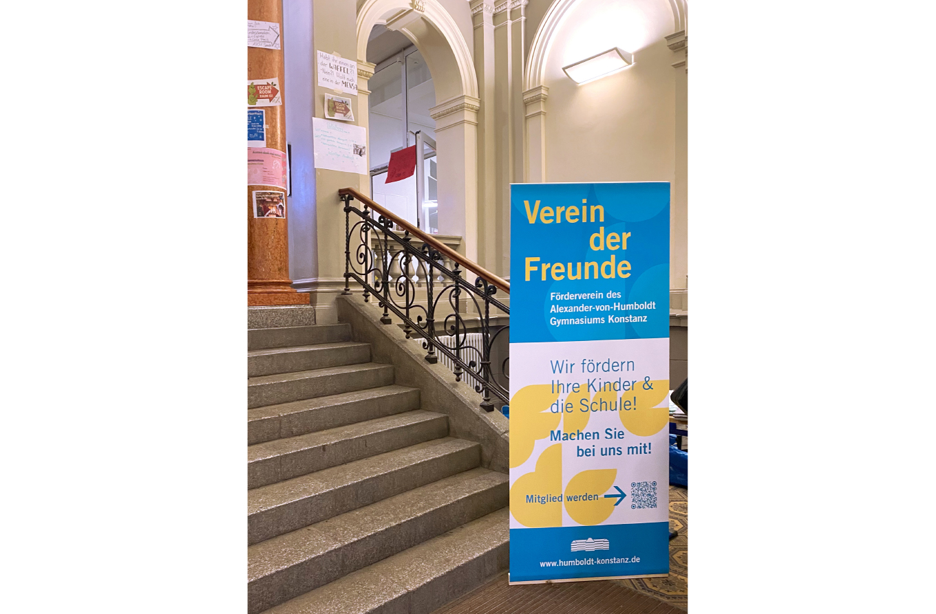 Grafikdesign, Banner, Förderverein, Alexander von Humboldt Gymnasium KonstanzKommunikationsdesign, Kommunikationsdesign Konstanz, Barbara Kuberczyk, Typographie