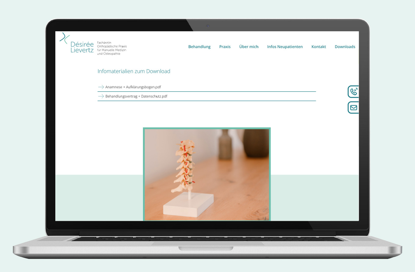 Praxissdesign, Corporate Design, Website, Webdesign, Facharztpraxis Konstanz, Praxis Konstanz, Orthopädische Praxis für Manuelle Medizin und Osteopathie