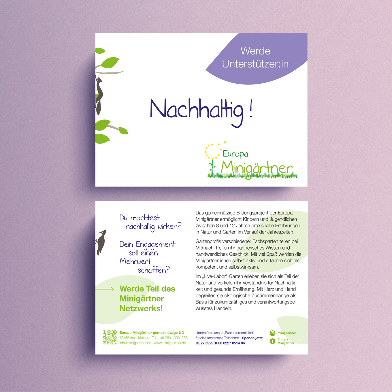Mainau Minigärtner, Postkarten, Kommunikationsdesign, Webdesign, Website, Kommunikationsdesign Konstanz, Barbara Kuberczyk