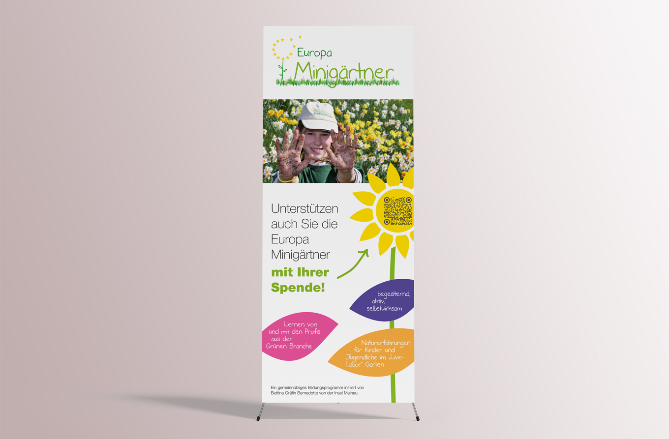 Naturdesign Konstanz, Mainau Minigärtner, Kommunikationsdesign, Webdesign, Rollup, Banner, Messestand, Kommunikationsdesign Konstanz, Barbara Kuberczyk